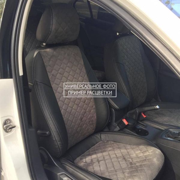 Чехлы Автопилот Алькантара Ромб на Peugeot 4007 2007-2012 г.в.