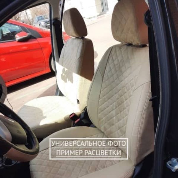 Чехлы Автопилот Алькантара Ромб на Peugeot 4007 2007-2012 г.в.