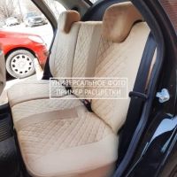 Чехлы Автопилот Алькантара Ромб на Peugeot 4007 2007-2012 г.в.