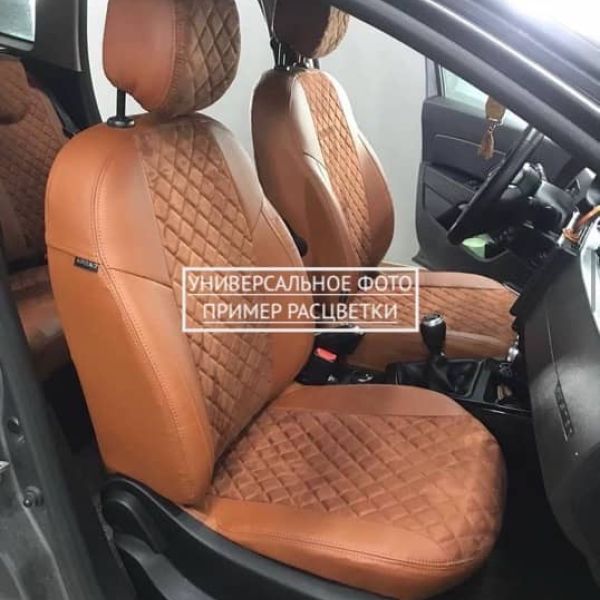 Чехлы Автопилот Алькантара Ромб на Peugeot 4007 2007-2012 г.в.