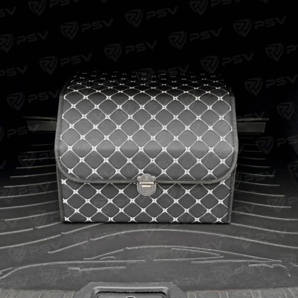 Органайзер Сумка-органайзер 3D "Звезда" 30х30х40см Черный Ромб Белый Экокожа M Органайзер Сумка-органайзер 3D "Звезда" 30х30х40см Черный Ромб Белый Экокожа M